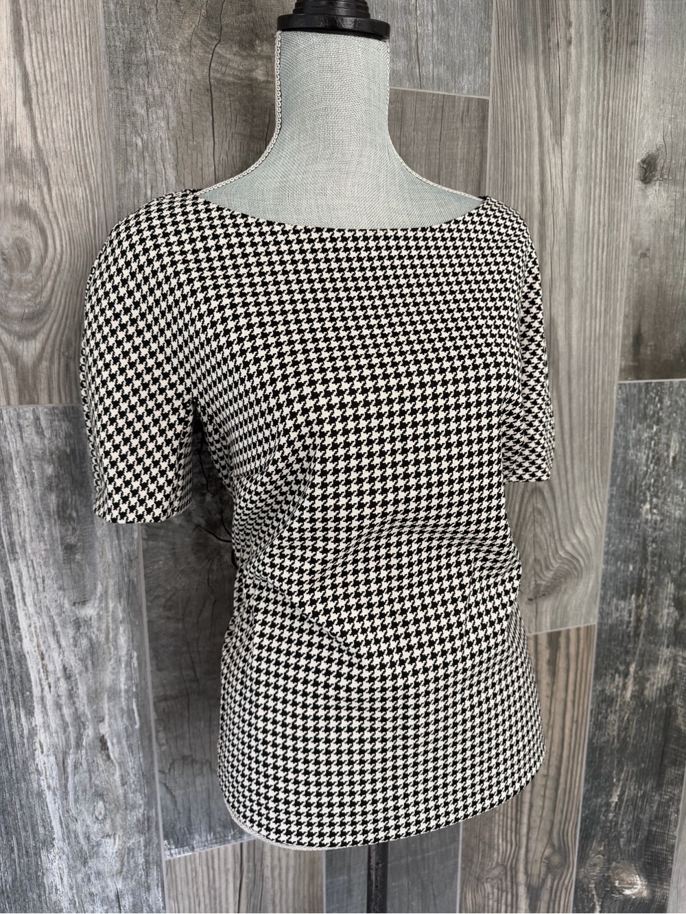 MaxMara Wool Blend Houndstooth Top - Picture 3 of 6